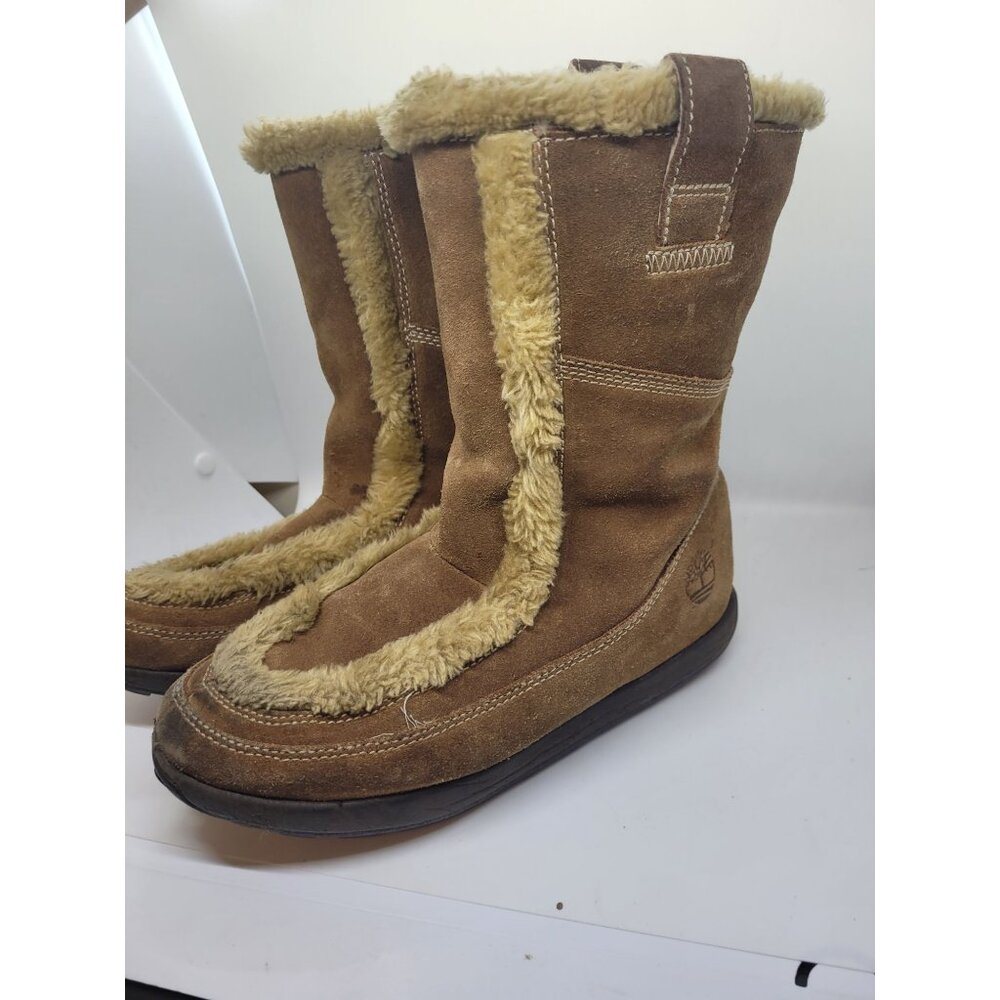 Timberland Women's Suede Winter Boots 7 boho indie outerwear faux fur comfort - Picture 9 of 9